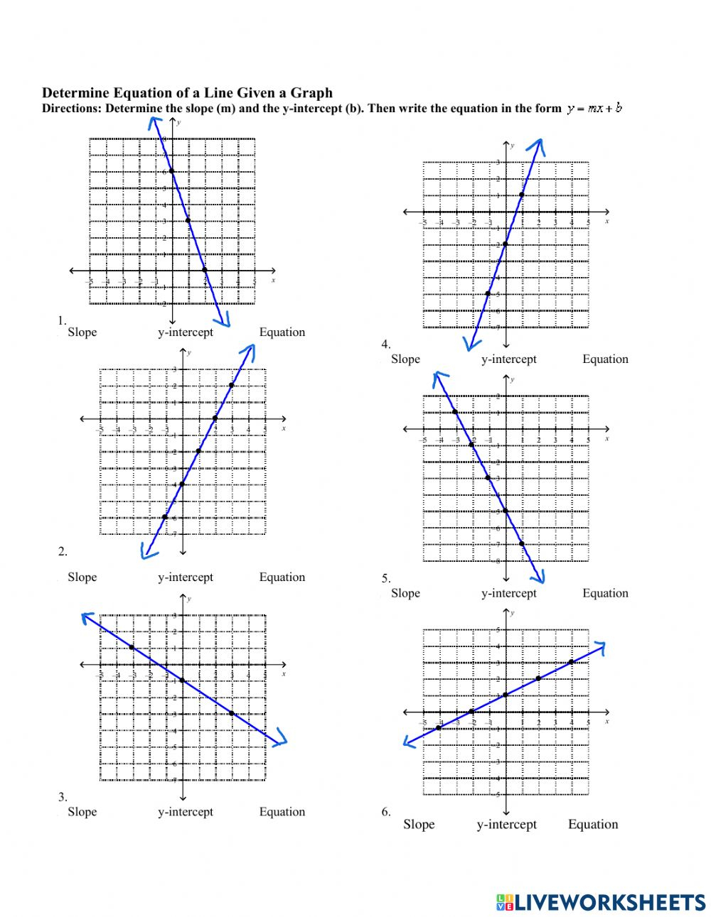 Writing Equations Of Lines Worksheet