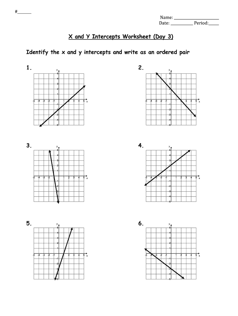 X And Y Intercepts Worksheet Fill Out Sign Online DocHub